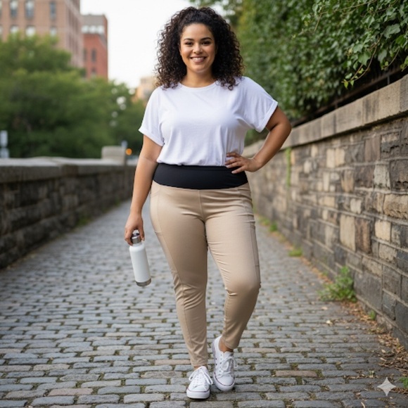 Tahari Pants - NWT Tahari Sport Colour Block Tan/Black Leggings Size 2X